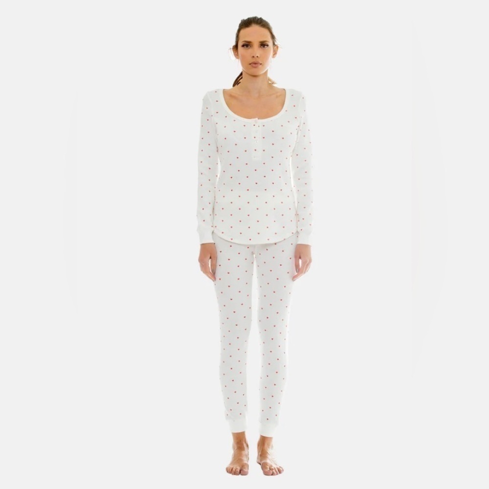 REVOLVE White and Red Polka Dot Pajama Set